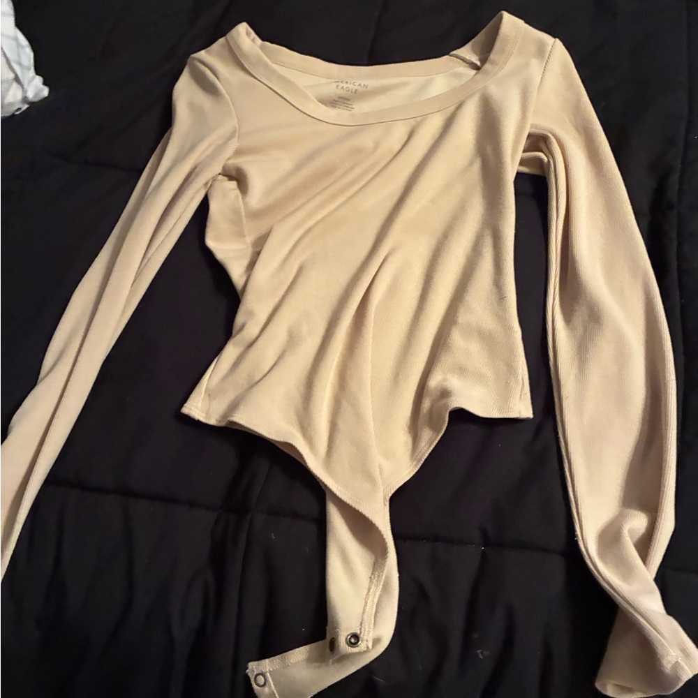 American Eagle Outfitters Cream Bodysuit